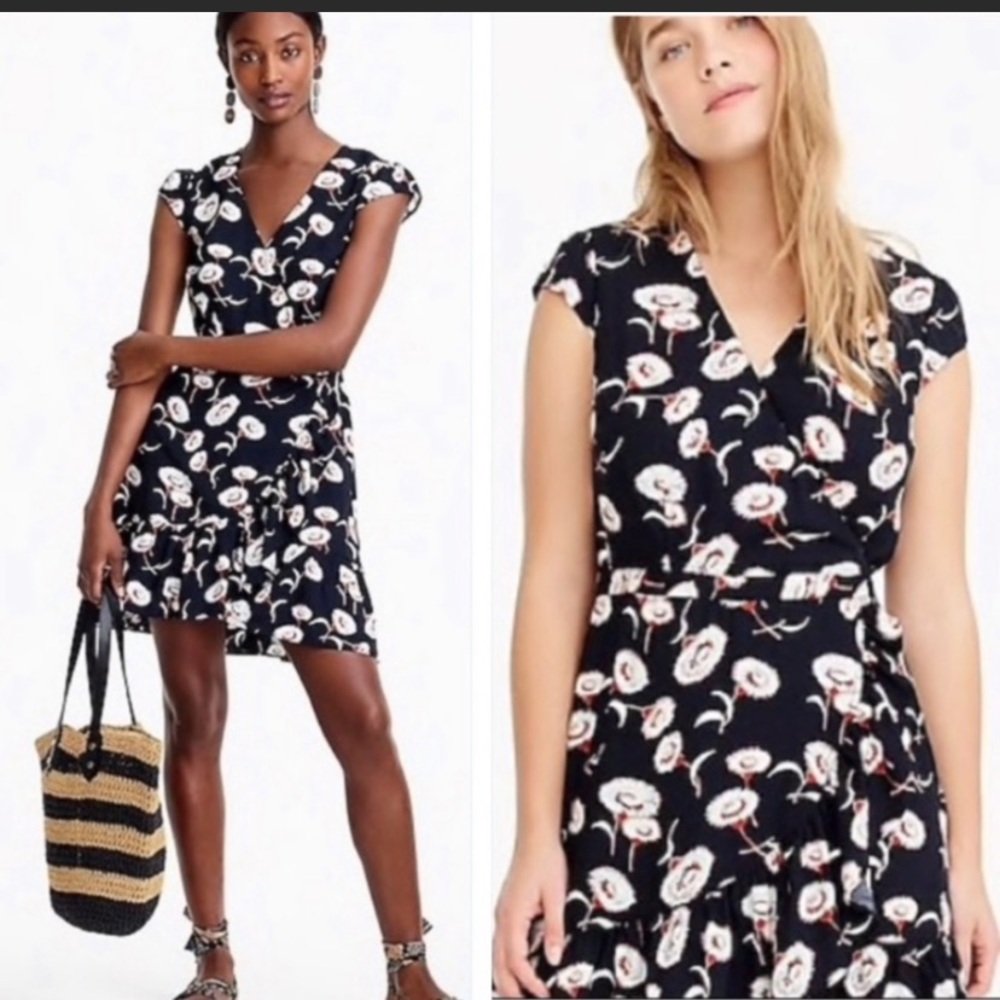 J. Crew Mercantile Ruffle Floral Faux Wrap Dress